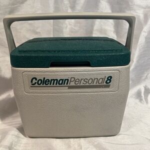 Vtg Coleman Personal 8 Cooler Flip Lid Cup Holder Model 5272 USA Dated 4/86  GUC